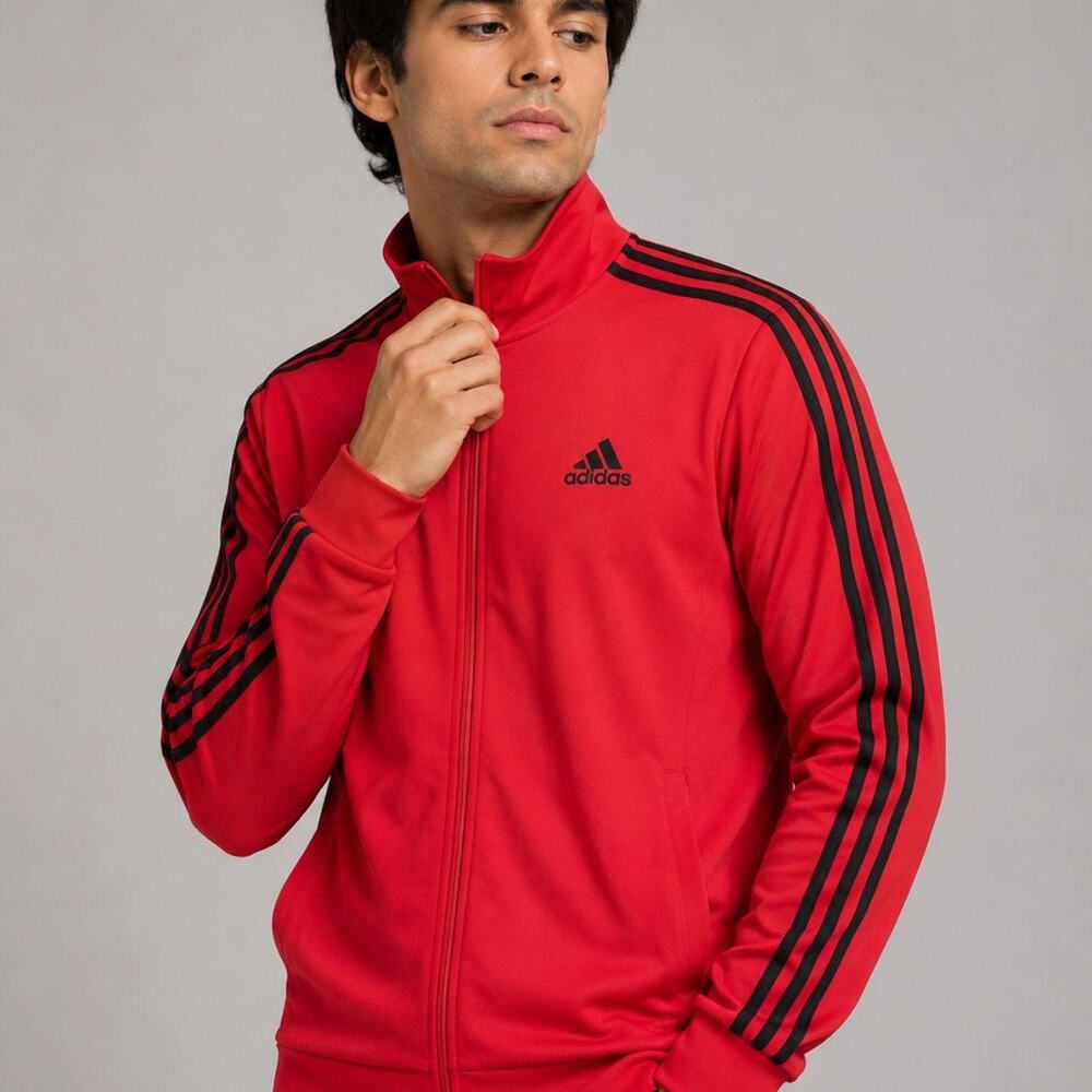 Adidas red track jacket size